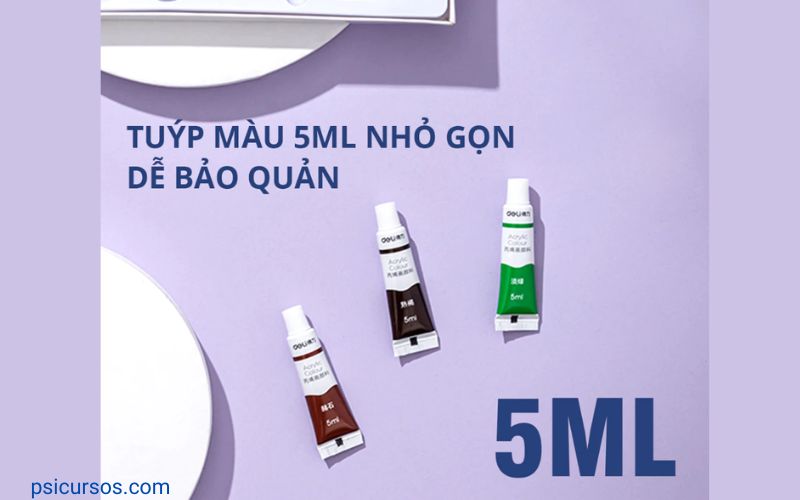 Màu Nước Acrylic Dạng Tuýp 5ml Màu Tươi Đặc Nhanh Khô Chuyên Nghiệp