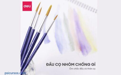 Bộ cọ vẽ chuyên nghiệp Deli dùng cho màu nước/ Gouache/ sơn acrylic