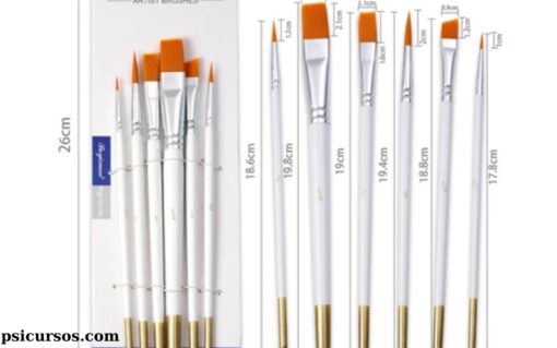 Set 6 Cọ Vẽ Tranh Sơn Dầu Acrylic Thân Trắng Ngọc Trai (2)